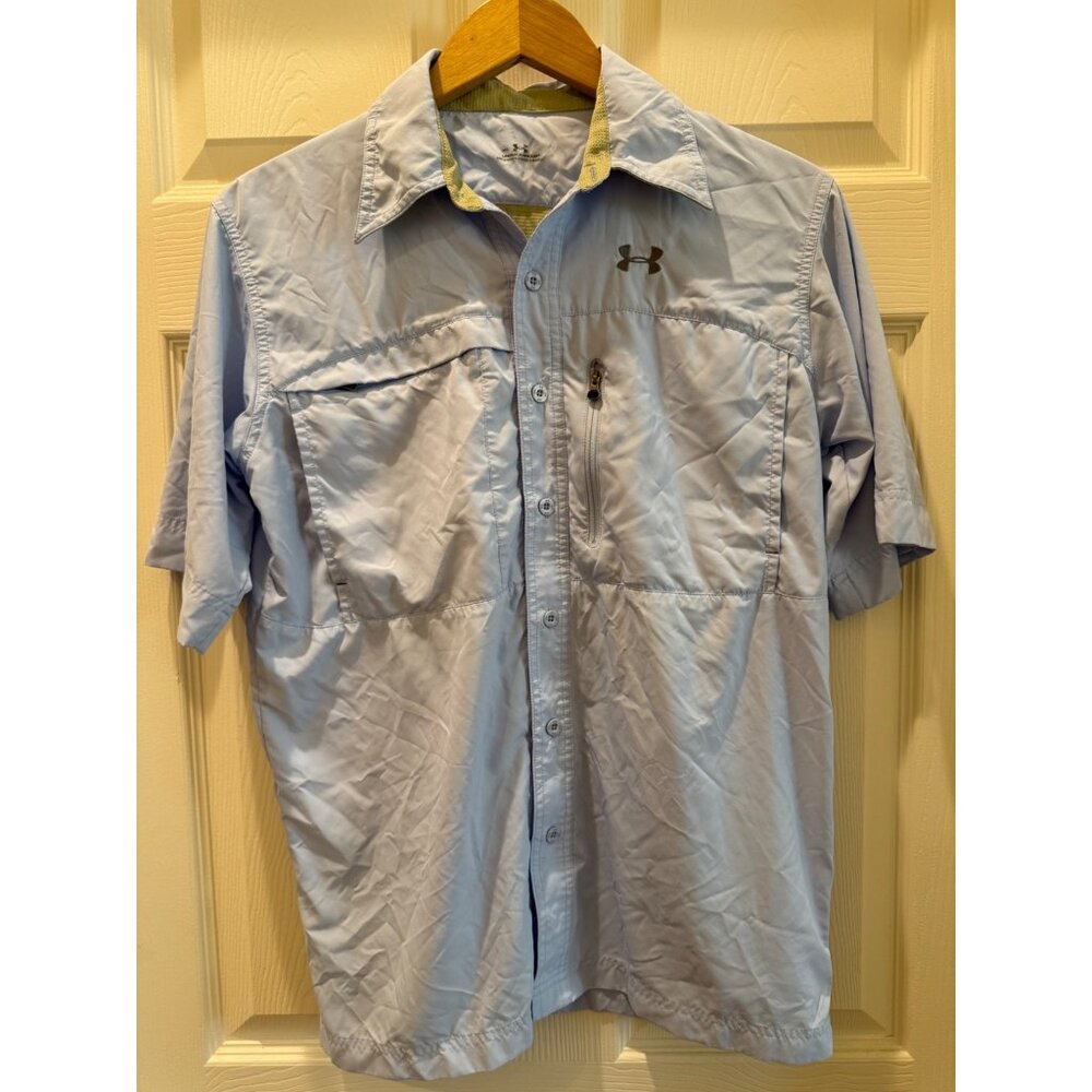Lot of 4-Under Armour Mens Short Sleeve Button-Up Shirts